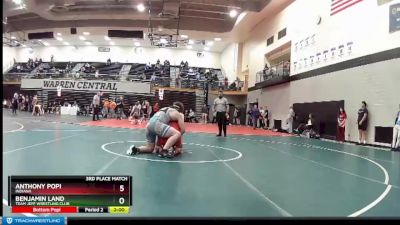 285 lbs 3rd Place Match - Benjamin Land, Team Jeff Wrestling Club vs Anthony Popi, Indiana