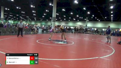 145 lbs Round 6 (8 Team) - Viktoriya Devochkina, Sunbear Wrestling vs Kyla Barrett, Hawkstyle MX Elite