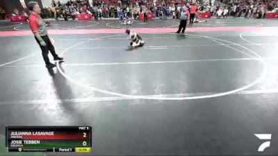 65 lbs 1st Place Match - Julianna LaSavage, Ringers vs Josie Tebben, Osceola