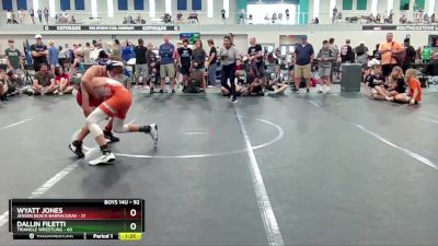 92 lbs Cons. Semi - Dallin Filetti, Triangle Wrestling vs Wyatt Jones, Jensen Beach Barracudas