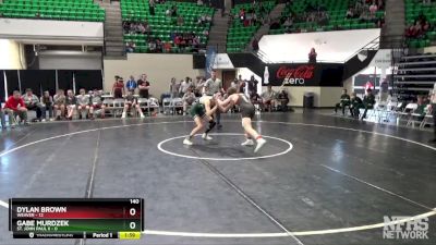 140 lbs Semifinals (16 Team) - Gabe Murdzek, St. John Paul II vs Dylan Brown, Weaver