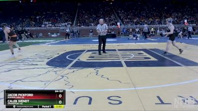 D4-157 lbs Quarterfinal - Caleb Wendt, Springport HS vs Jacob Pickford, Hudson Area HS