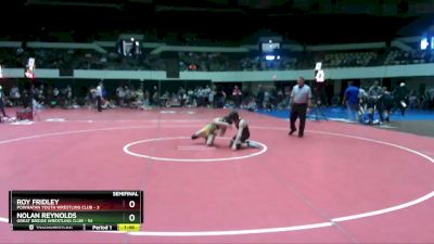 100 lbs Semifinal - Roy Fridley, Powhatan Youth Wrestling Club vs Nolan Reynolds, Great Bridge Wrestling Club