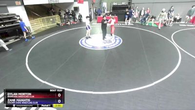 132 lbs Cons. Round 3 - Dylan Morton, Brawlers Wrestling Club vs Zane Maniatis, Golden State Wrestling Club