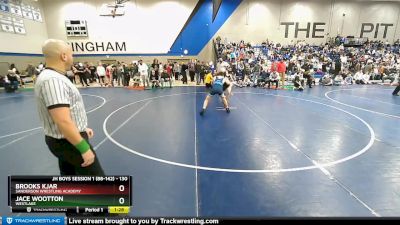 130 lbs Quarterfinal - Brooks Kjar, Sanderson Wrestling Academy vs Jace Wootton, Westlake