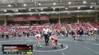 125 lbs Round 4 (6 Team) - Aaliah Guebara, Queens Of Mayhem vs Makinley Daniels, Midwest Misfitz Pink