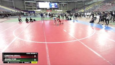 113 lbs Cons. Round 3 - Jensen Dyer, Ubasa Wrestling Academy vs Christian Segali, Team Idaho Wrestling Club