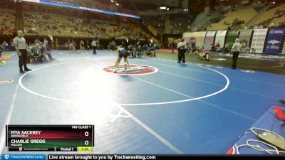 140 Class 1 lbs Quarterfinal - Mya Sackrey, Brookfield vs Charlie Gregg, Holden