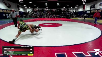 132 lbs Quarterfinal - Kayden Java, Vista Murrieta vs Eric Macias, Coachella Valley