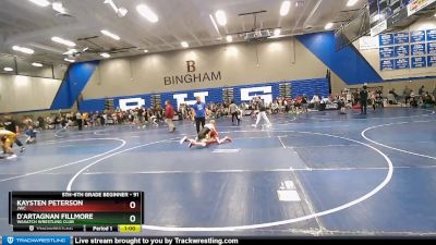 91 lbs Quarterfinal - D`Artagnan Fillmore, Wasatch Wrestling Club vs Kaysten Peterson, JWC