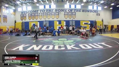 113 lbs Round 6 (8 Team) - Josh Sabbia, Griffin Fang vs Landon Torchia, Heritage Wrestling Club