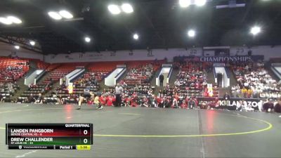 132 lbs Quarterfinals (8 Team) - Landen Pangborn, Benzie Central HS vs Drew Challender, St Louis HS