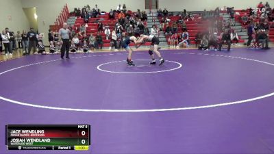 126 lbs Cons. Round 2 - Josiah Wendland, Waterloo West vs Jace Wendling, Cedar Rapids Jefferson