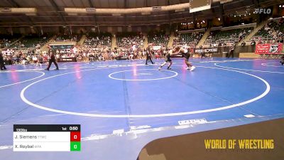 130 lbs Consi Of 8 #1 - JaMarcus Siemens, Team Tulsa Wrestling Club vs Xavier Roybal, WolfPack Wrestling Academy