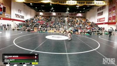 120 lbs Semifinal - Ryan Nutt, Pinedale vs William Wood, Cody