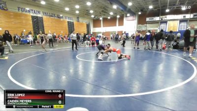 120 lbs Cons. Round 2 - Erik Lopez, Santa Ana vs Caiden Meyers, Rancho Cucamonga