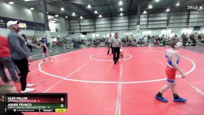 65 lbs Round 2 (6 Team) - Asher Franco, NORTH CAROLINA WRESTLING FACTORY vs Alex Miller, JEFFERSON WRESTLING CLUB