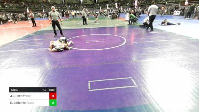 57 lbs Round Of 16 - Josiah Gaines-Ratliff, Raiders vs Emanuele Balistrieri, Saddle Brook