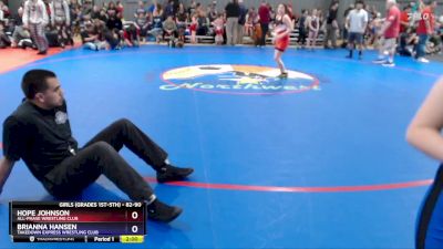 82-90 lbs Round 5 - Hope Johnson, All-Phase Wrestling Club vs Brianna Hansen, Takedown Express Wrestling Club