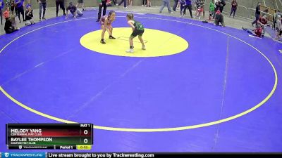 55 lbs Semifinal - Melody Yang, Centennial Mat Club vs Baylee Thompson, Colton Mat Club