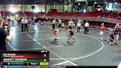 75 lbs 2nd Place Match - Bennett Gossman, Pioneer Wrestling Club vs Eli Kavan, Cavalry Wrestling Club