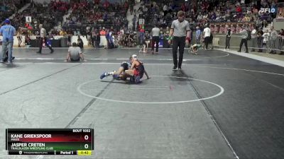 55 lbs Quarterfinal - Jasper Creten, Trailblazer Wrestling Club vs Kane Griekspoor, Maize