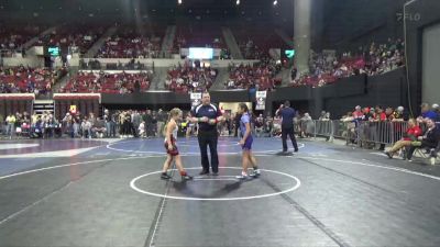 100 lbs Champ. Round 1 - Khloe Kaufman, Glasgow Wrestling Club vs Bailey Wagner, East Glacier