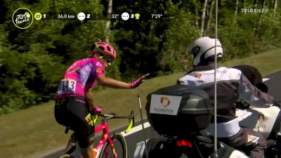 Race Leader Alberto Bettiol Stopped As Tour De France Neutralized Due To Protesters Blocking Road