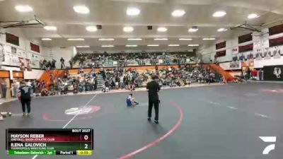 44-51 lbs Round 2 - Mayson Reber, Greybull Basin Athletic Club vs Ilena Galovich, Thermopolis Wrestling Club