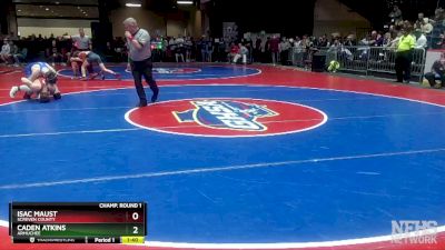 1A-150 lbs Champ. Round 1 - Caden Atkins, Armuchee vs Isac Maust, Screven County