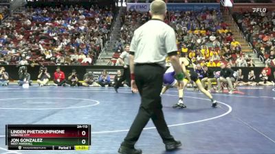 2A-113 lbs Semifinal - Jon Gonzalez, West Marshall vs Linden Phetxoumphone, Webster City