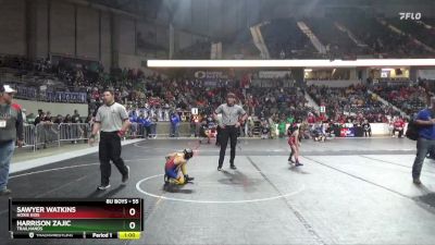 55 lbs Cons. Round 1 - Harrison Zajic, Trailhands vs Sawyer Watkins, Hoxie Kids