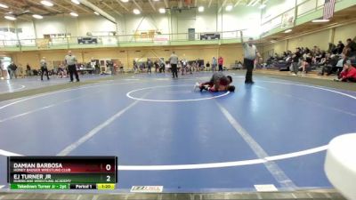 95-100 lbs Round 2 - Damian Barbosa, HONEY BADGER WRESTLING CLUB vs Ej Turner Jr, Hurricane Wrestling Academy