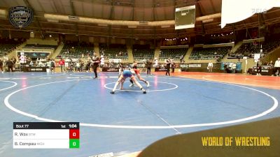 77 lbs 2nd Place - Rylen Wax, Burnett Trained Wrestling vs Brody Compau, Michigan Grappler RTC