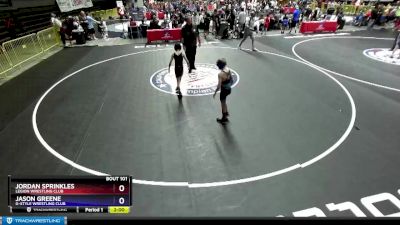 71 lbs Quarterfinal - Jordan Sprinkles, Legion Wrestling Club vs Jason Greene, G-Style Wrestling Club