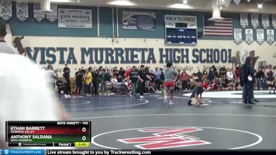 145 lbs 3rd Place Match - Anthony Saldana, Vista Murrieta vs Ethan Barrett, Murrieta Valley