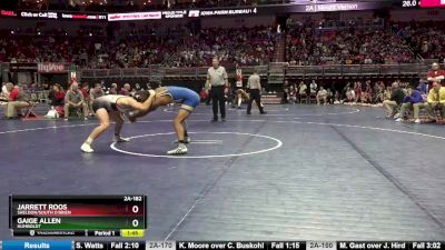 2A-182 lbs Champ. Round 2 - Gaige Allen, Humboldt vs Jarrett Roos, Sheldon/South O`Brien