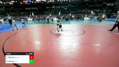 45 lbs Consi Of 16 #2 - Zachary Mercoun, Cedar Grove vs Beckham Davies, Stafford