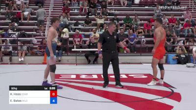 92 kg Consolation - Kyle Haas, Cowboy RTC vs Evan Bates, Wildcat Wrestling Club