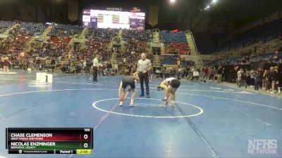 106 lbs Quarterfinal - Nicolas Enzminger, Bismarck Legacy vs Chase Clemenson, West Fargo Sheyenne