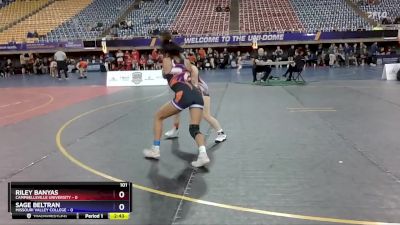 101 lbs Semis (4 Team) - Sage Beltran, Missouri Valley College vs Riley Banyas, Campbellsville University