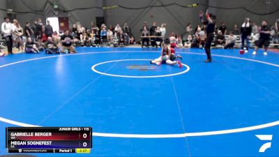 115 lbs Cons. Round 2 - Gabrielle Berger, WA vs Megan Sognefest, CA