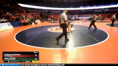 3A 126 lbs Quarterfinal - Ben Davino, St. Charles (East) vs Aaron Camacho, Bolingbrook