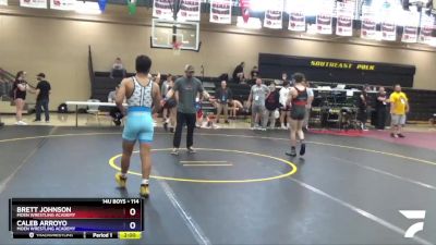 114 lbs Round 2 - Brett Johnson, Moen Wrestling Academy vs Caleb Arroyo, Moen Wrestling Academy