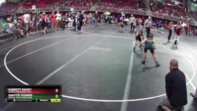 85 lbs Cons. Round 2 - Sawyer Donner, Gretna Youth Wrestling vs Garrett Kinsey, Aurora Wrestling Club