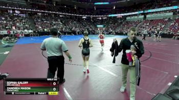 Girls 132 lbs Quarterfinal - Sophia Galoff, Brillion Girls vs Zandrea Mason, Tomah Girls