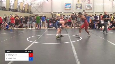 74 kg Round Of 64 - Elijah Cleary, TMWC/Ohio RTC vs Evan Fisler, Gannon University