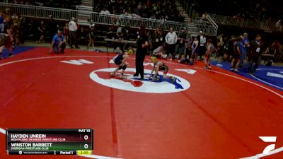 58 lbs Semifinal - Hayden Unrein, High Plains Thunder Wrestling Club vs Winston Barrett, Sheridan Wrestling Club