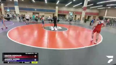 117 lbs Round 2 - Ashton Gonzales, Spartan Mat Club vs Andrew Kamins, Vici Wrestling Club