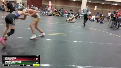 115 lbs Round 2 (4 Team) - Cam Underwood, Steel Valley vs Asher Cisar, Ohio Gold